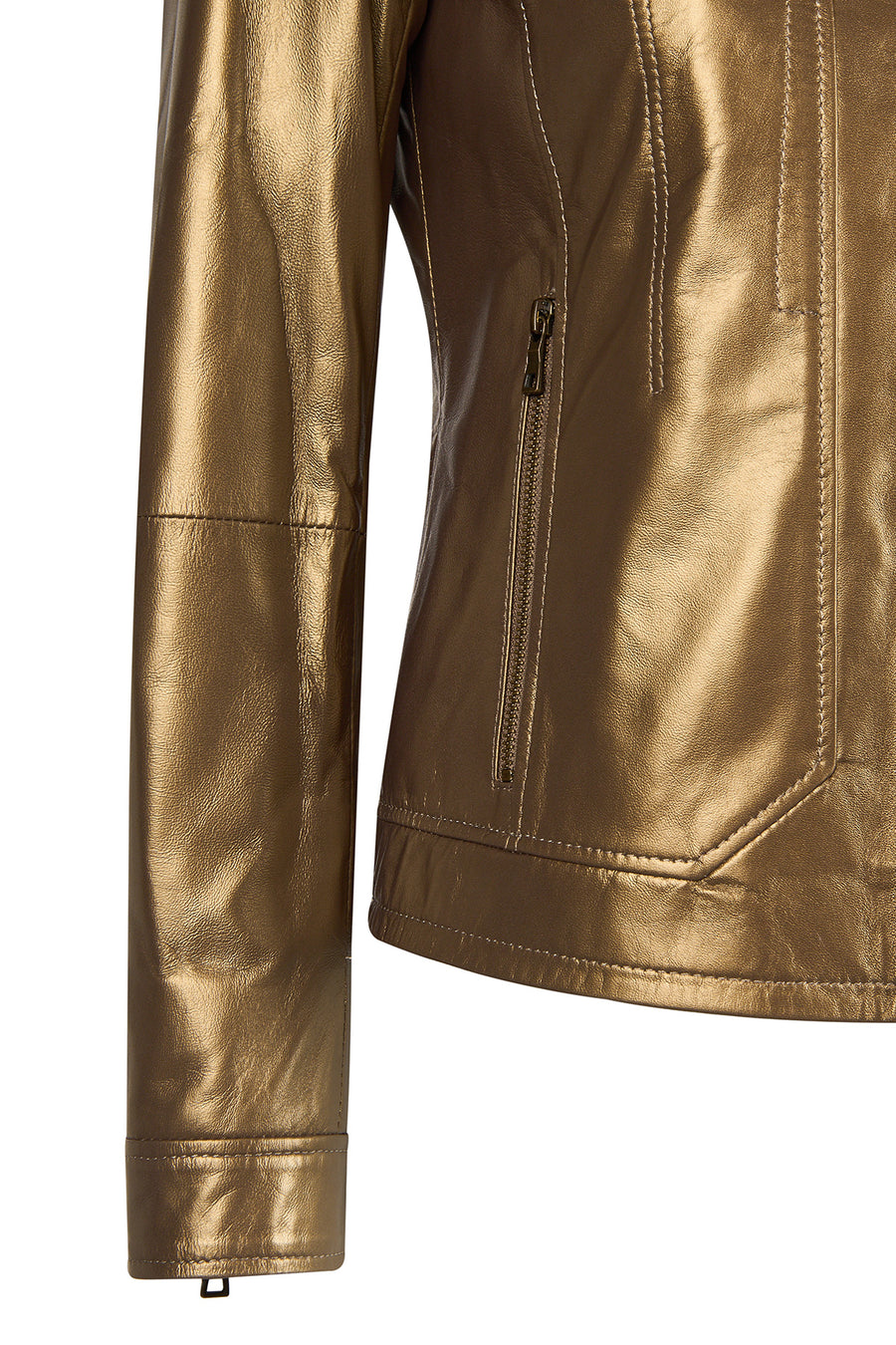 Loretta Woman Bronze Short Leather Jacket