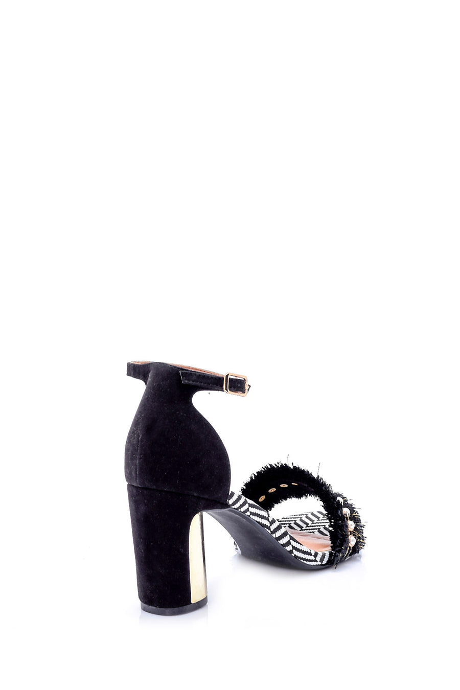 Women's Suede Metal Heel Detailed Shoes