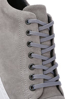 Men's Gray Lace-Up Suede Leather Sneaker | Derimod