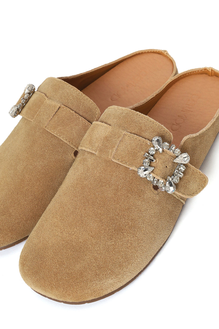 Women's Mink Buckled Suede Leather Slippers