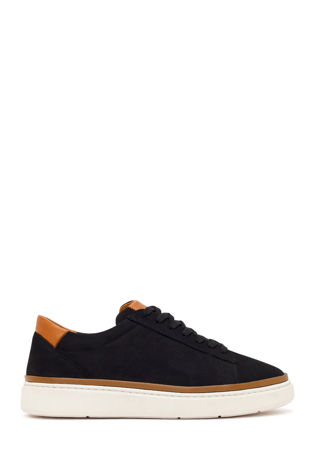 Erkek Siyah Bağcıklı Nubuk Deri Sneaker