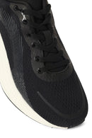 Derimod Zero Woman Black Lace-Up Thick-Soled Fabric Sneakers | Derimod