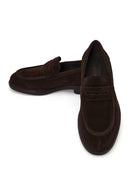 Derimod Black Male Brown Suede Loafer | Derimod