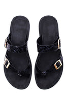 Women's Snake Patterned Flip Flops | Derimod