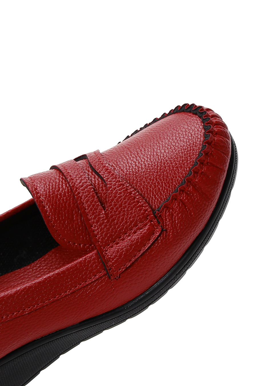 Women's Red Wedge Heeled Loafer