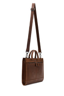 Men's Brown Long Strap Leather Briefcase | Derimod