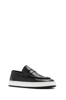 Erkek Siyah Spor Deri Loafer | Derimod