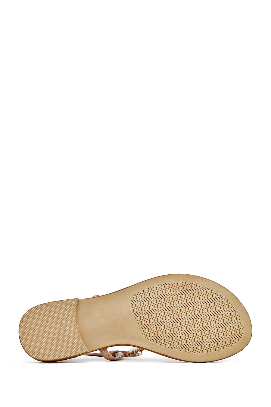 Women's Brown Ankle Buckle Flip-Flop Leather Sandals