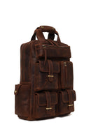 Male Brown Leather Backpack | Derimod