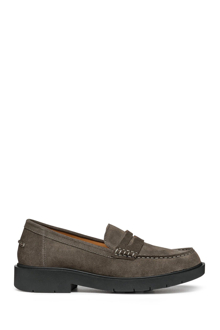 Geox Women's Gray Spherica EC1 Suede Leather Masculine Loafer D25QRA00022C9002 | Derimod
