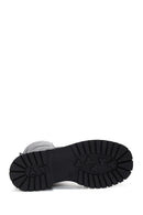 Woman Black Zippered Leather Postal Boots | Derimod
