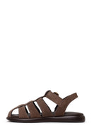 Woman Mink Ankle-Buckle Suede Leather Sandals | Derimod