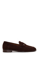 Woman Brown Buckled Suede Masculine Loafer | Derimod