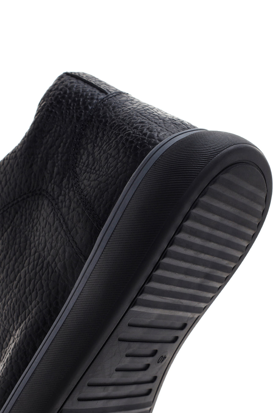 Men's Black Leather Zippered Sports Boots
