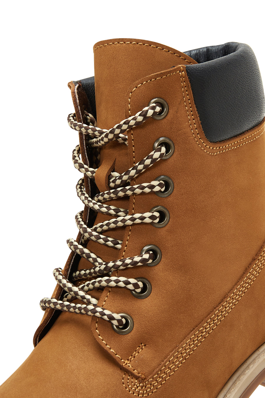 Women's Tan Lace-Up Nubuck Leather Boots