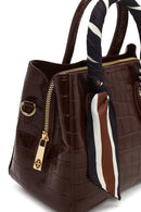 Woman Burgundy Long-Strap Crocodile-Pattern Mini Shoulder Bag | Derimod