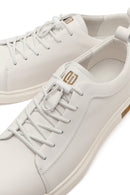 Men's White Leather Sneaker | Derimod