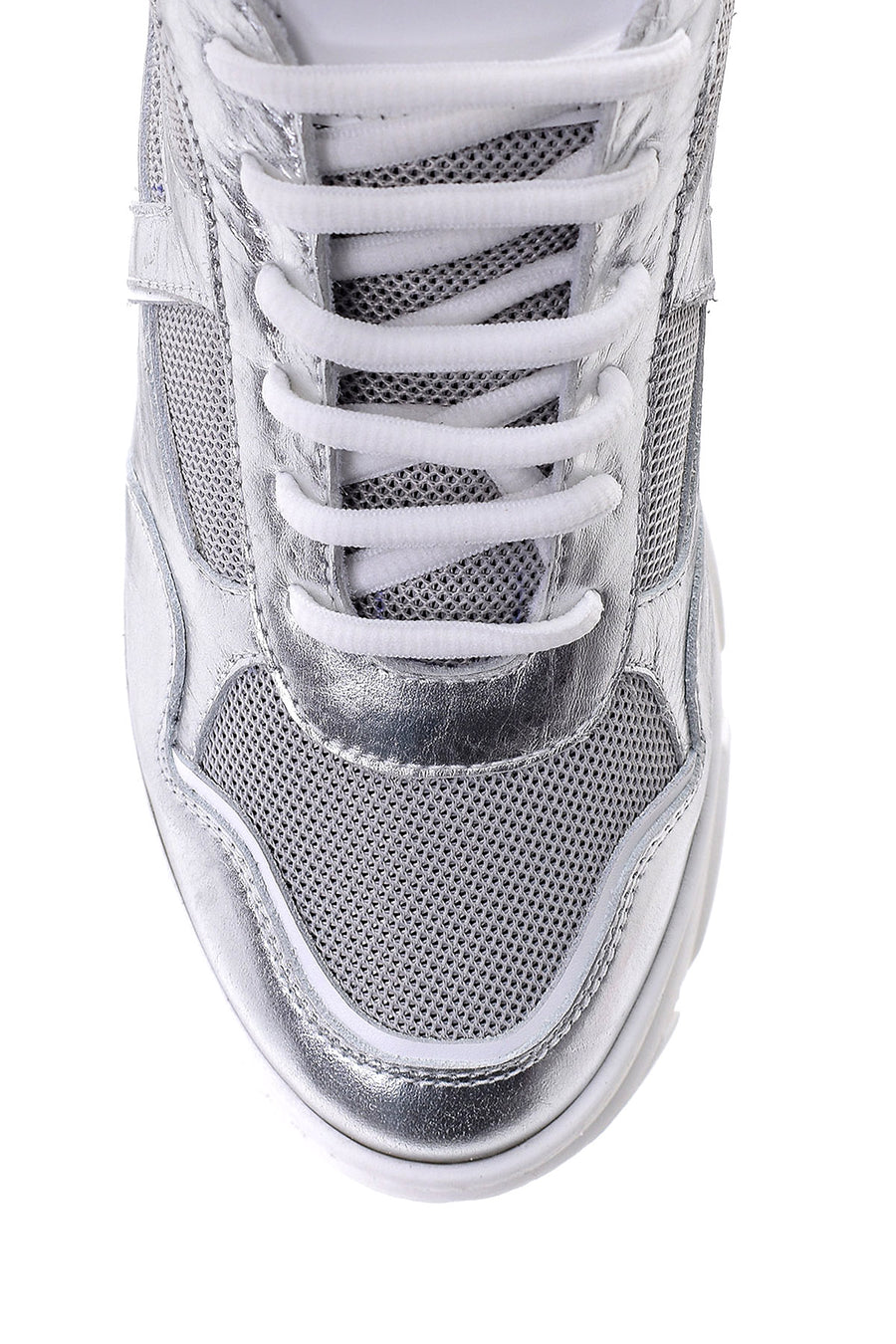 Women's Silver Leather Sneaker