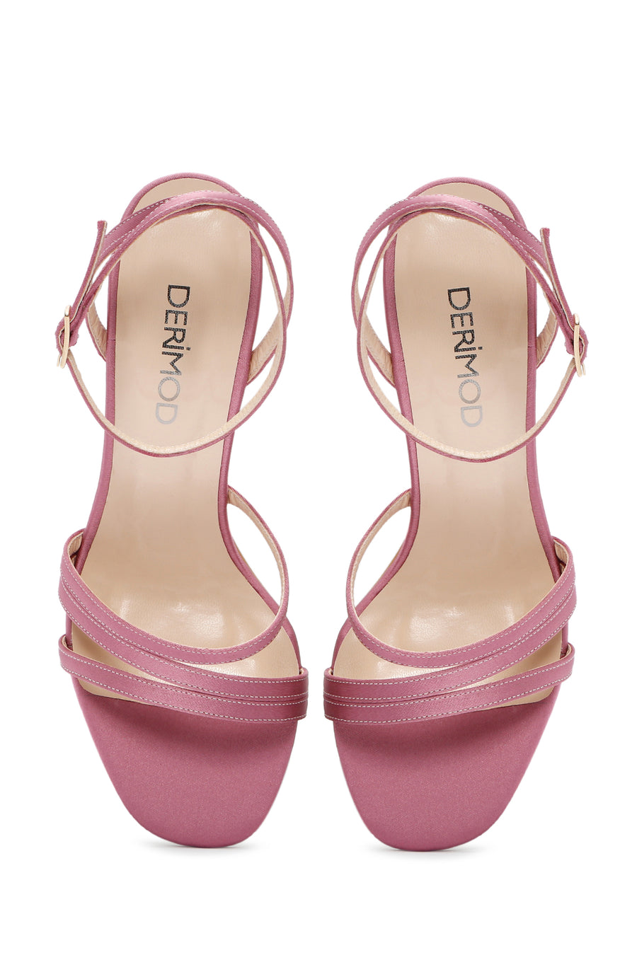 Women's Pink Ankle Strap Heeled Sandals