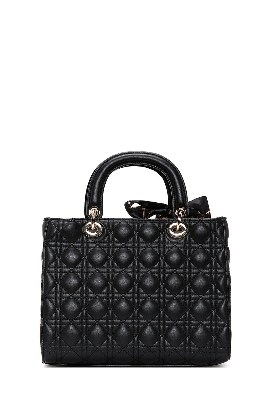 Women's Black Long Strap Quilted Handbag