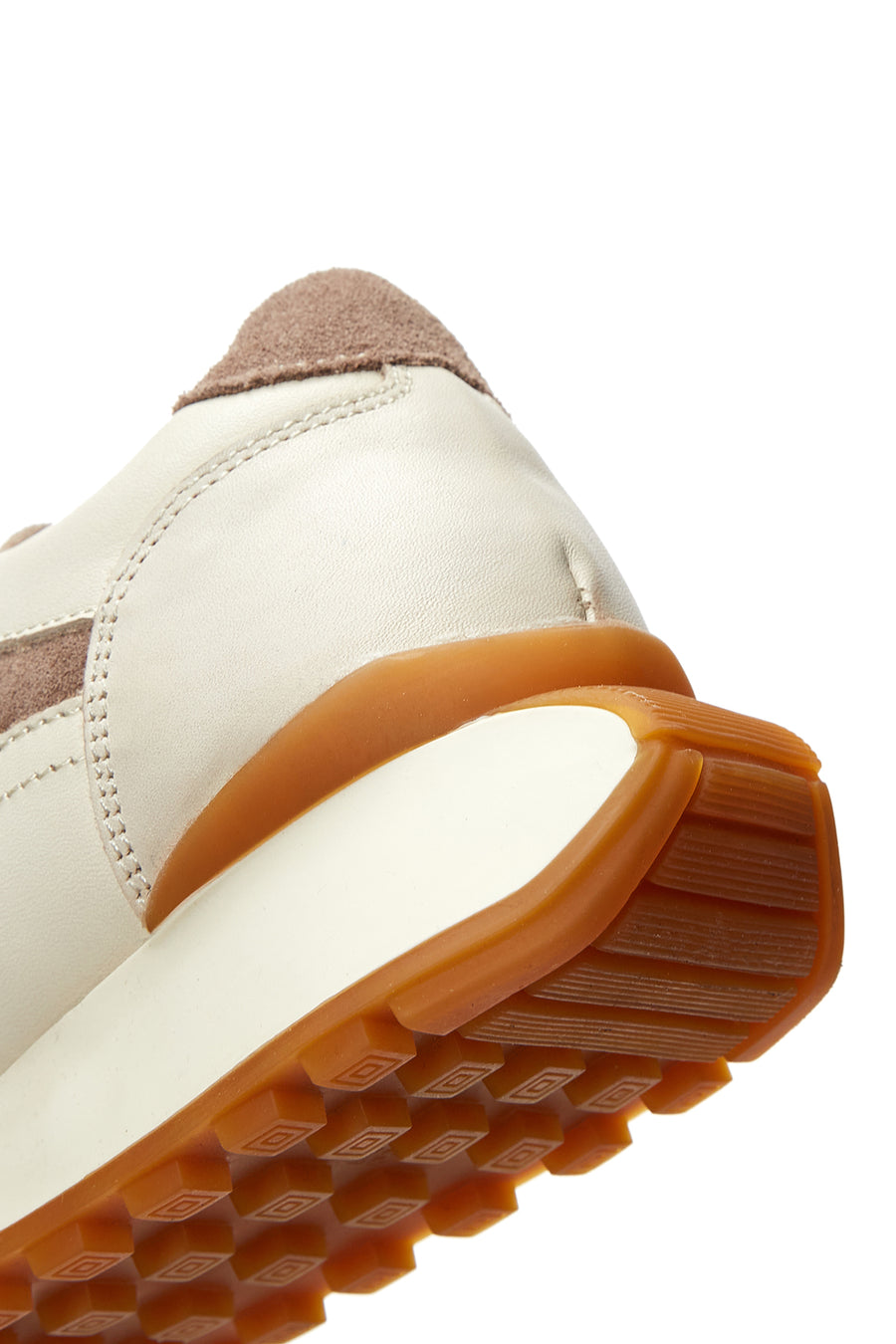 Kadın Bej Süet Detaylı Deri Sneaker