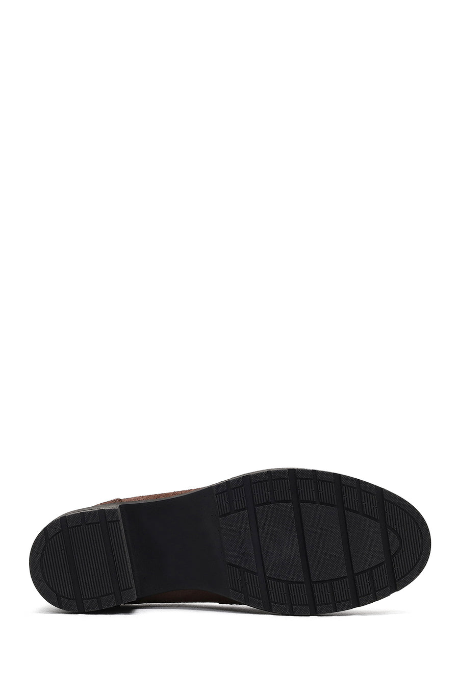 Women's Mink Thick Heeled Suede Leather Masculine Loafer