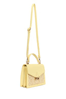 Women's Yellow Long Strap Patterned Shoulder Bag | Derimod