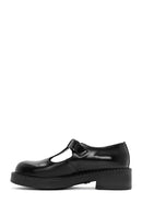 Women's Black Leather Strap Masculine Shoes | Derimod
