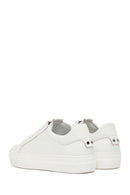 Women's White Lace-Up Leather Sneaker | Derimod