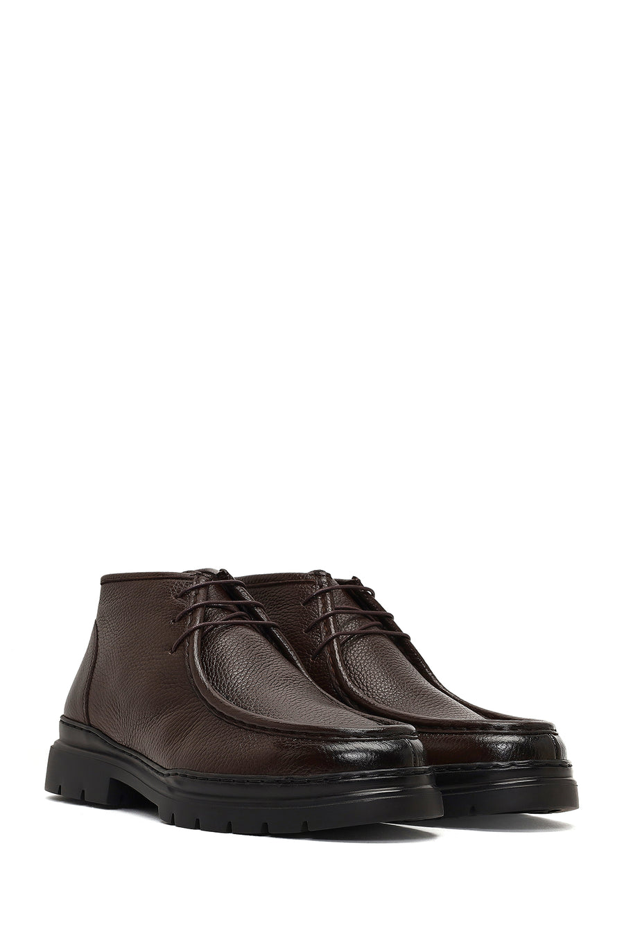Men's Brown Lace-Up Leather Casual Boot
