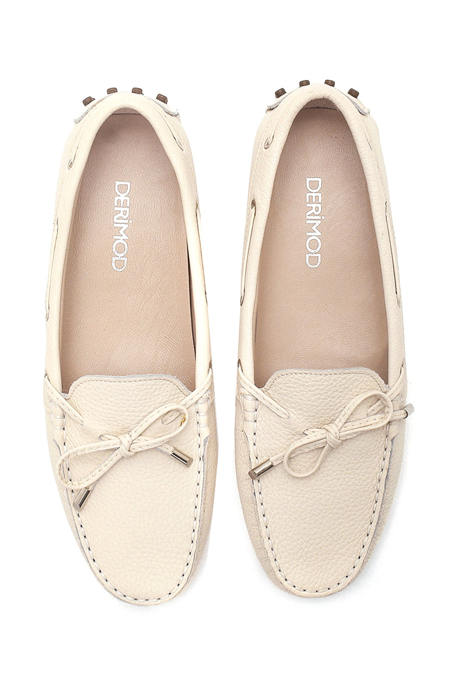Women's Beige Leather Loafer