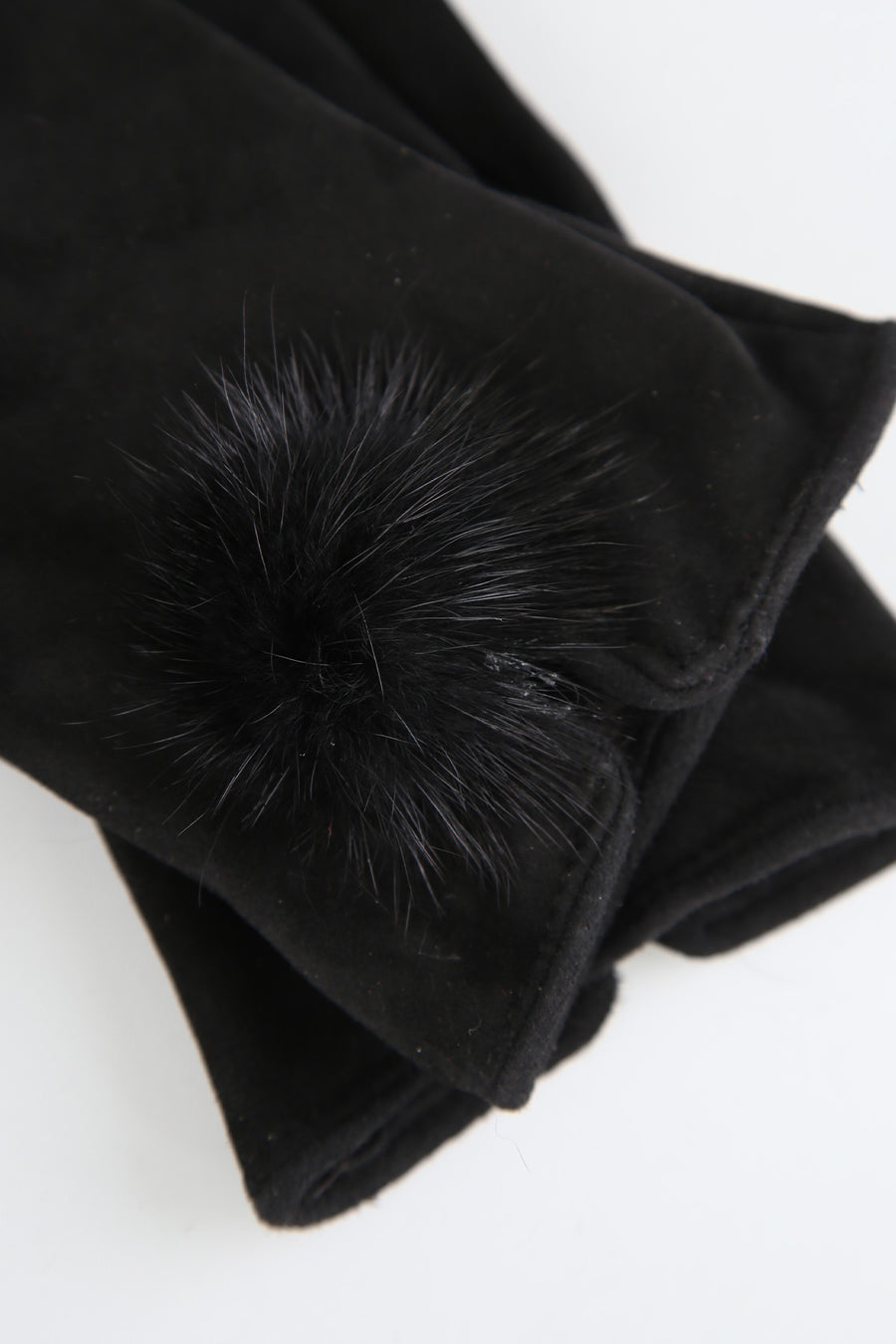 Women's Black Suede Leather Gloves