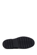 Men's Black Leather Casual Zipper Boots | Derimod