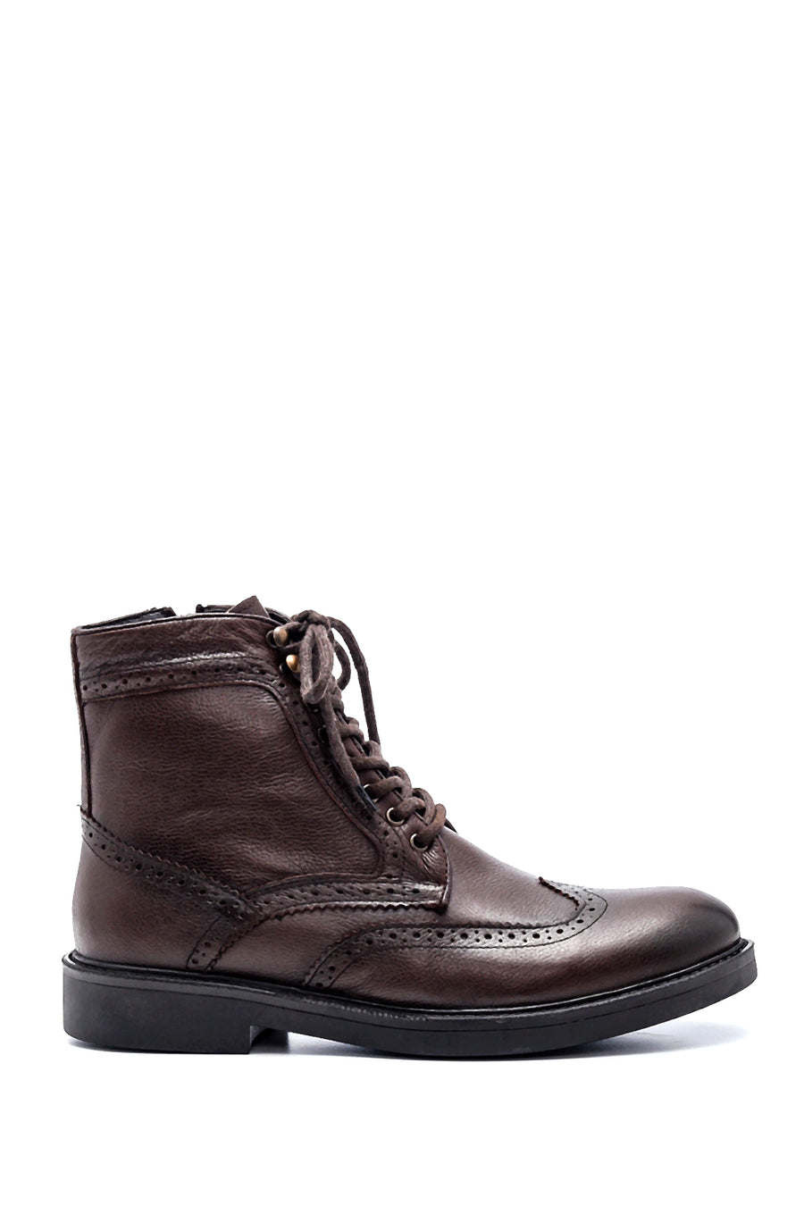 Men's Leather Zippered Casual Boots 21WFD686218 | Derimod