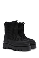 Women's Black Thick Soled Fabric Boots | Derimod