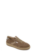 Woman Beige Lace-Up Suede Leather Sneaker | Derimod