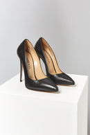 Women's Black Leather Stiletto | Derimod