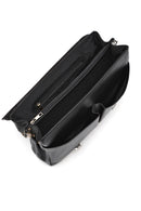 Men's Black Long Strap Leather Briefcase | Derimod