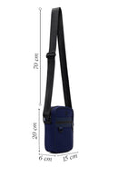 Men's Navy Blue Mini Fabric Messenger Bag | Derimod