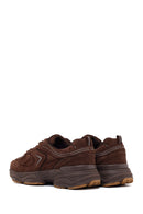Woman Brown Lace-Up Thick-Soled Suede Leather Sneaker | Derimod
