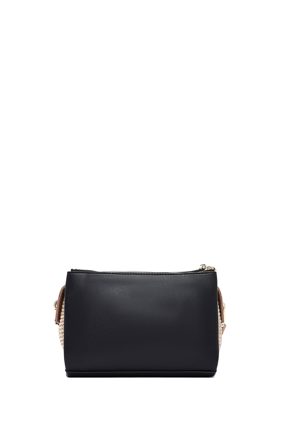 Women's Black Long Strap Crossbody Bag with Accessory Detail