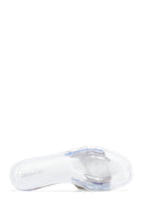 Women's White Transparent Stone Slippers | Derimod