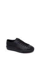 Erkek Siyah Bağcıklı Deri Sneaker | Derimod