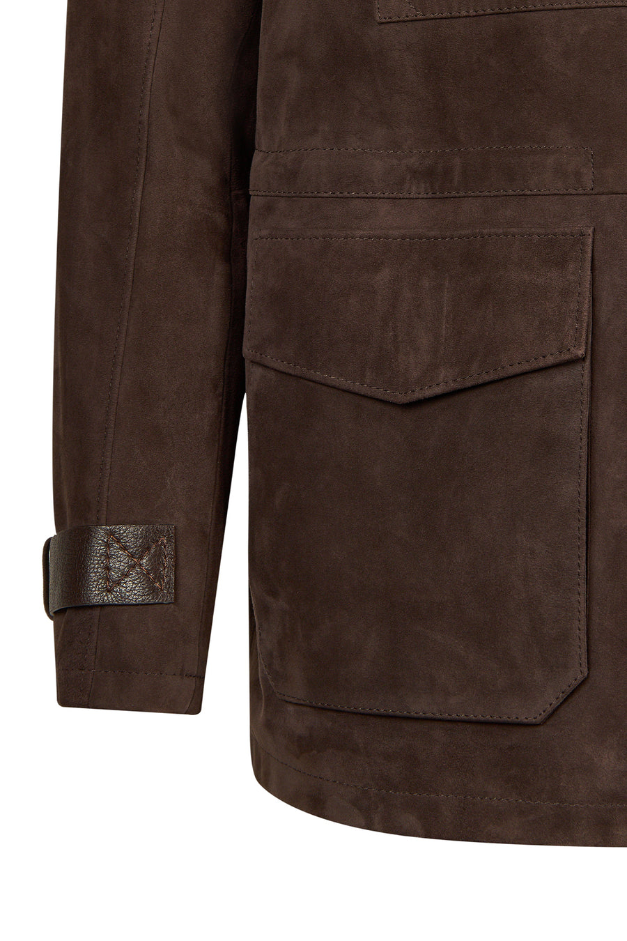 Torres Male Brown Mandarin Collar Suede Coat