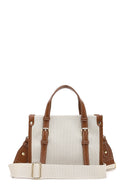 Women's Beige Long Strap Fabric Crossbody Bag | Derimod