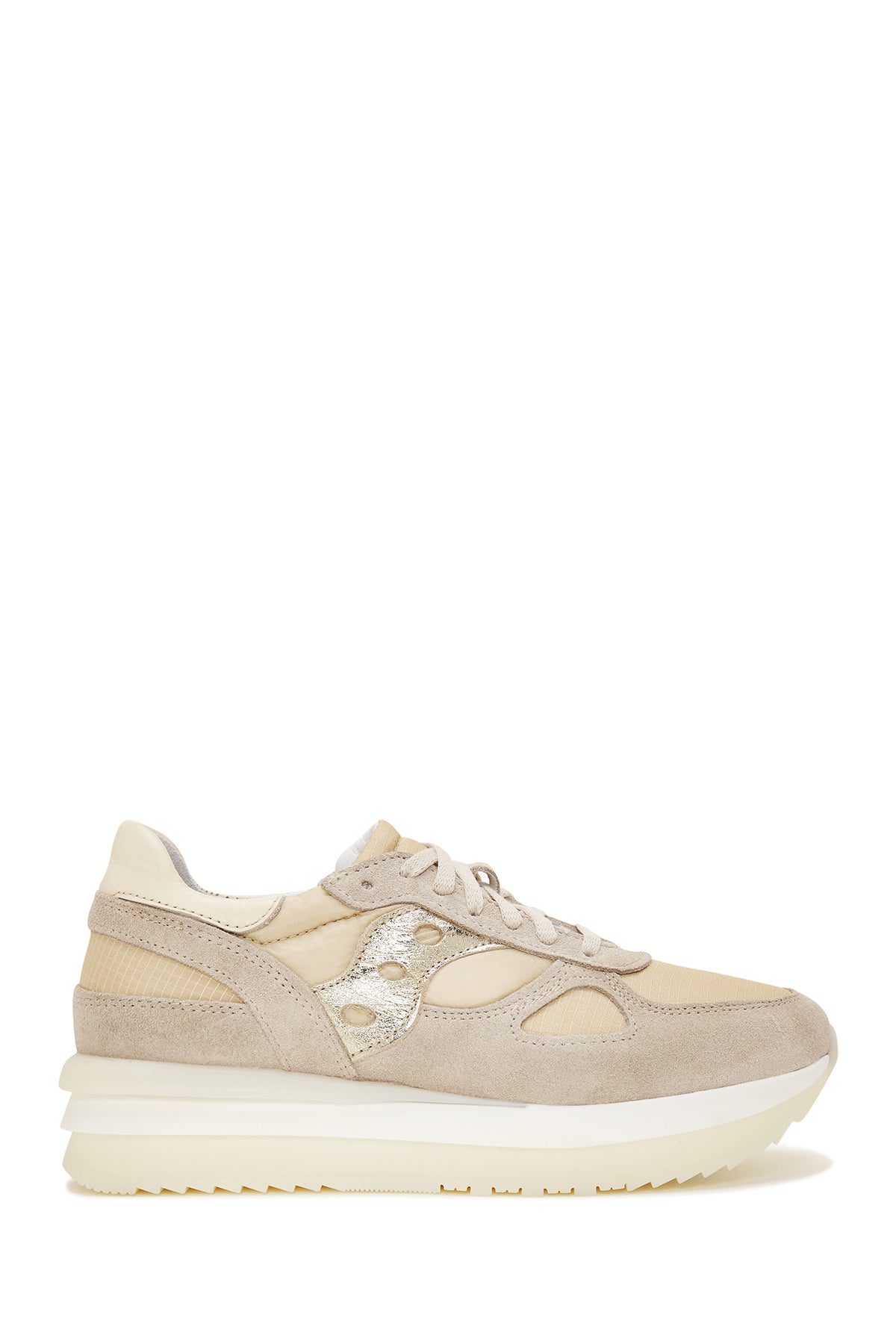 Kadın Bej Deri Kalın Tabanlı Sneaker 23SFD380114 | Derimod
