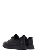 Erkek Siyah Bağcıklı Deri Sneaker | Derimod
