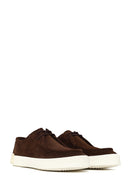 Male Brown Lace-Up Thick-Soled Suede Leather Casual Shoes | Derimod