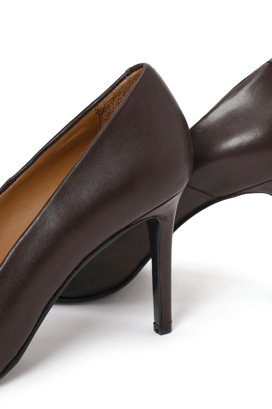 Kadın Kahverengi İnce Topuklu Deri Stiletto