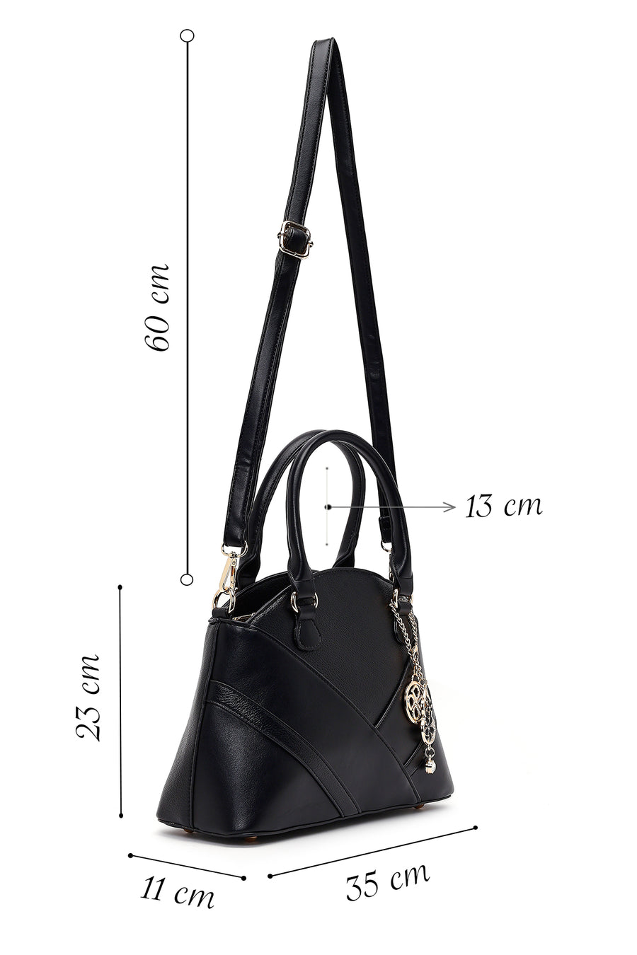 Women's Black Long Strap Accessory Handbag